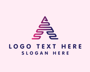Technology - Technology Arrow Pyramid Letter A logo design