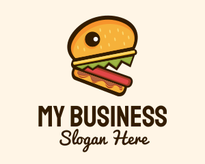 Hamburger Burger Monster Logo