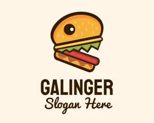Bun - Hamburger Burger Monster logo design
