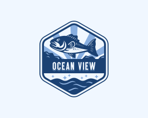 Fish Ocean Fishing logo design