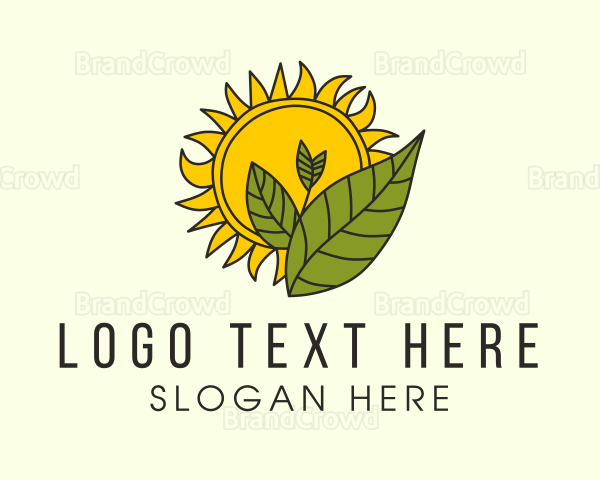 Sun Gardening Plant Logo