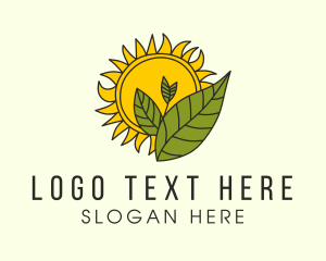 Farming - Sun Gardening Plant logo design