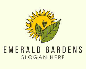 Sun Gardening Plant   logo design