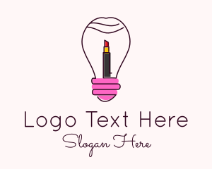 Beauty Vlogger - Light Bulb Lipstick logo design
