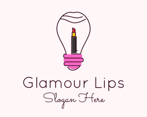 Lipstick - Light Bulb Lipstick logo design