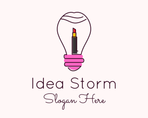 Light Bulb Lipstick  logo design