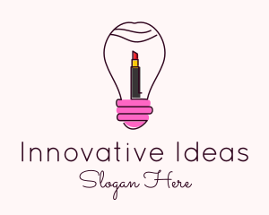 Light Bulb Lipstick  logo design