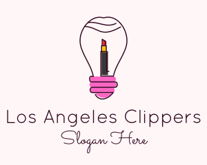 Beauty Vlogger - Light Bulb Lipstick logo design