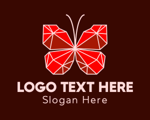Elegant - Ruby Butterfly Accessory logo design
