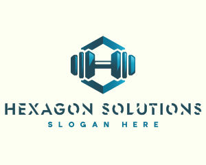 Hexagon - Dumbbell Hexagon Letter H logo design