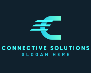Network - Digital Network Letter C logo design