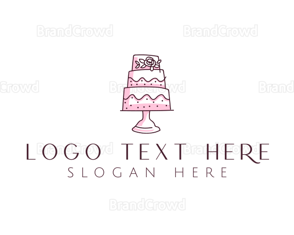 Floral Cake Baking Logo