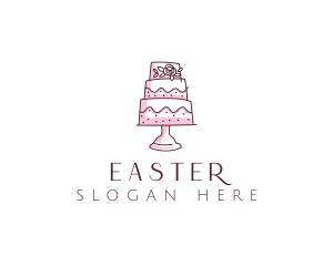 Floral Cake Baking Logo