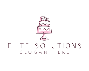 Floral Cake Baking Logo