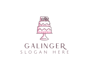 Floral Cake Baking Logo