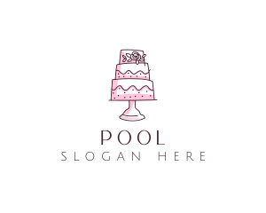 Floral Cake Baking Logo