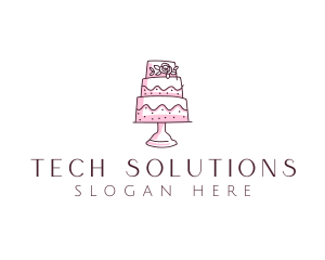 Floral Cake Baking Logo