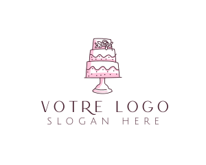 Floral Cake Baking Logo