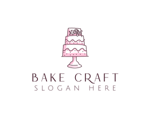 Floral Cake Baking logo design