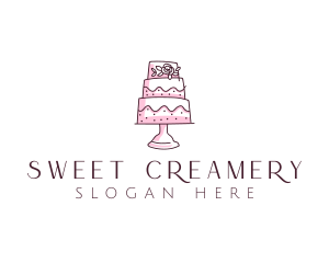 Floral Cake Baking logo design