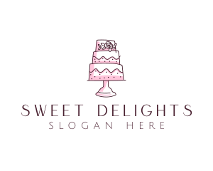 Floral Cake Baking logo design