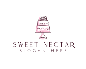 Floral Cake Baking logo design