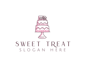 Floral Cake Baking logo design