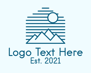 Trek - Blue Mountain Outline logo design