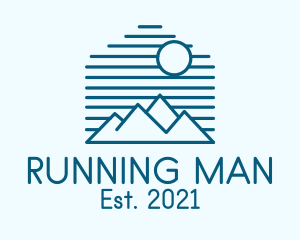Mountain Peak - Blue Mountain Outline logo design
