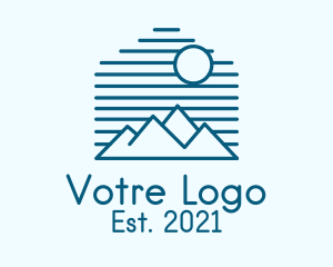 Trip - Blue Mountain Outline logo design