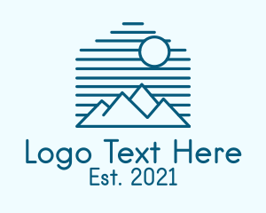 Arizona - Blue Mountain Outline logo design