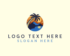Landform - Tropical Beach Island logo design