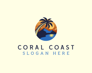 Tropical Beach Island logo design