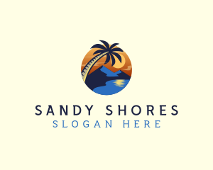 Beach - Tropical Beach Island logo design