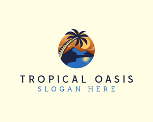 Paradise - Tropical Beach Island logo design