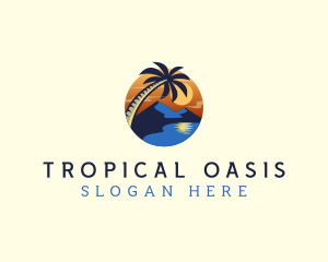 Island - Tropical Beach Island logo design