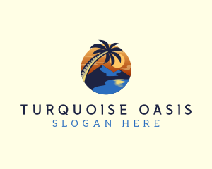 Tropical Beach Island logo design