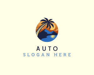 Tropical Beach Island logo design