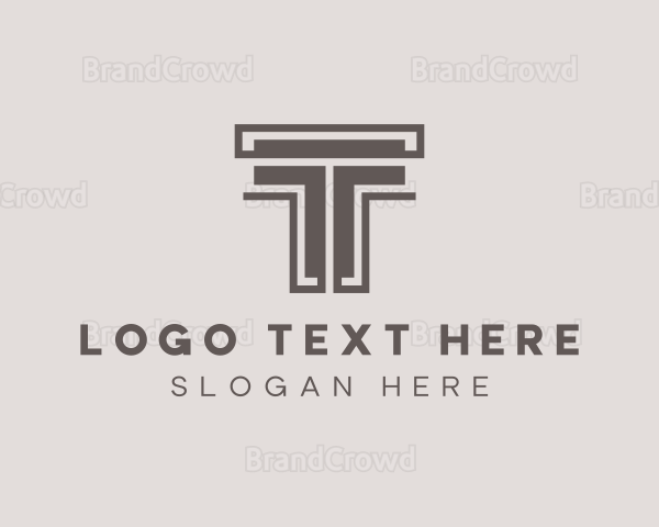 Construction Architect Letter T Logo