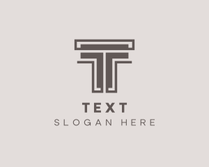 Construction Architect Letter T logo design