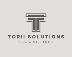 Construction Architect Letter T logo design