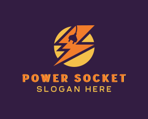 Socket - Charging Power Bolt logo design