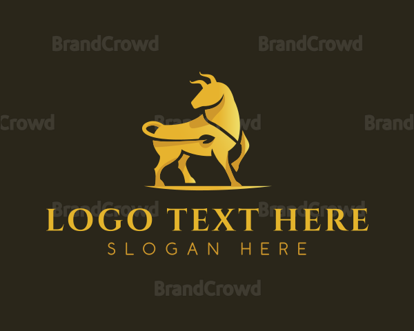 Gold Bull Animal Logo