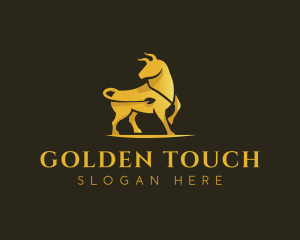 Gold Bull Animal logo design
