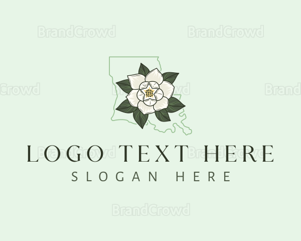 Magnolia Flower Louisiana Logo