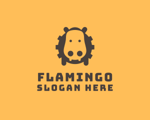 Play - Tech Hippopotamus Gear logo design