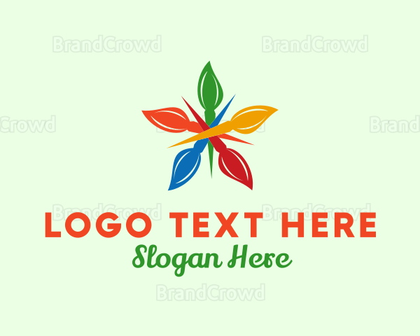 Colorful Brush Flower Logo