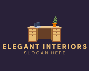 Interior Furniture Desk logo design