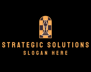 Strategy - Bishop Chess Strategy logo design