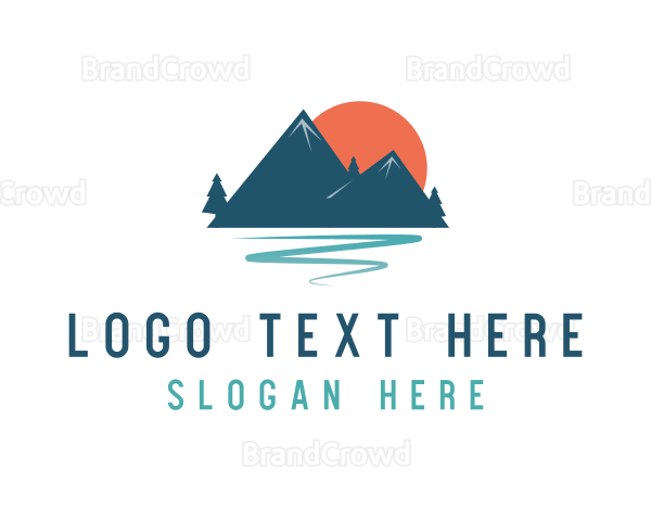 Outdoor Mountain Sunset Logo